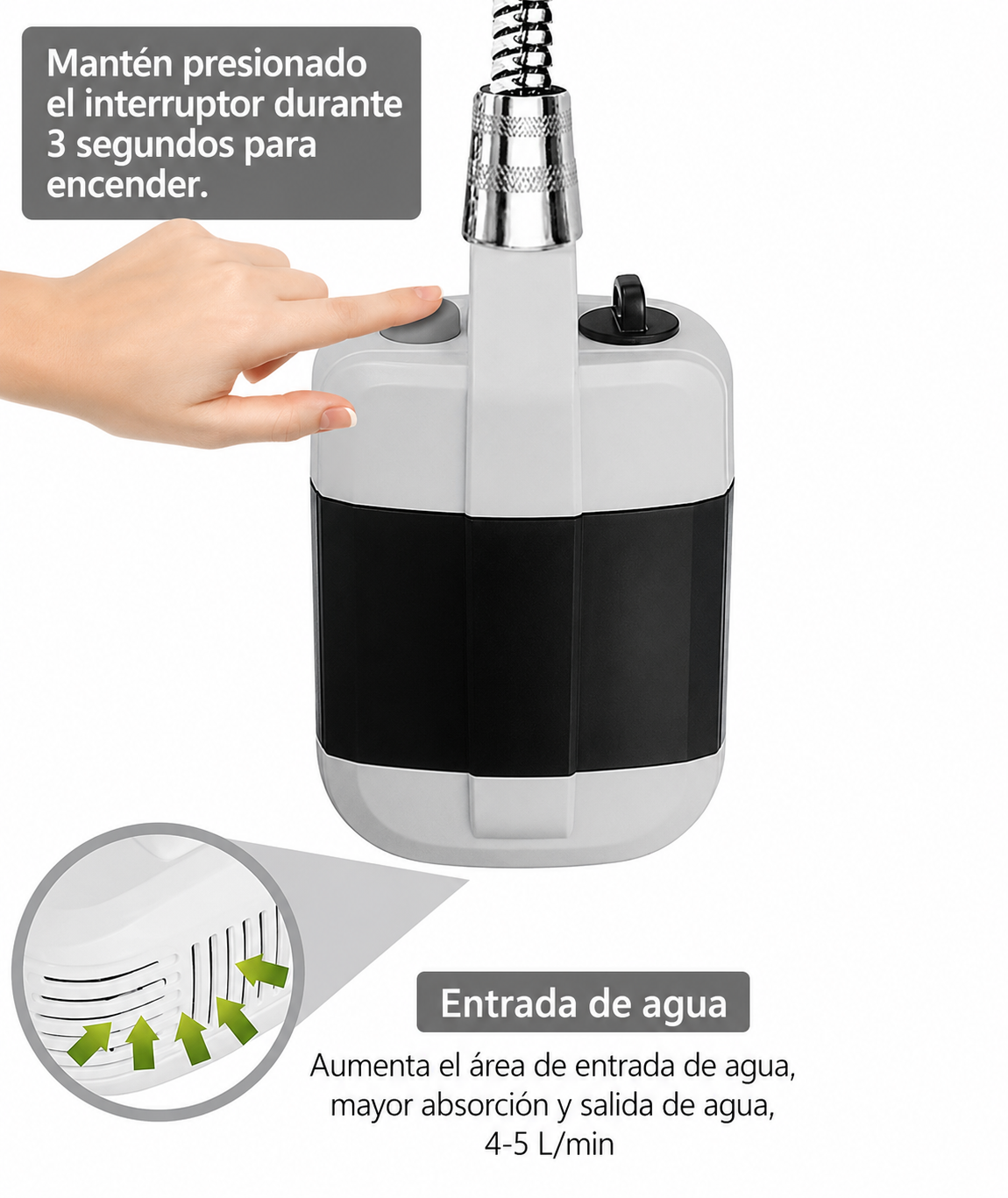 Ducha Portátil Eléctrica Recargable USB - Imagen 4